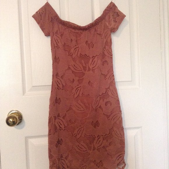 Pink Mini Lace Dress - Picture 1 of 1